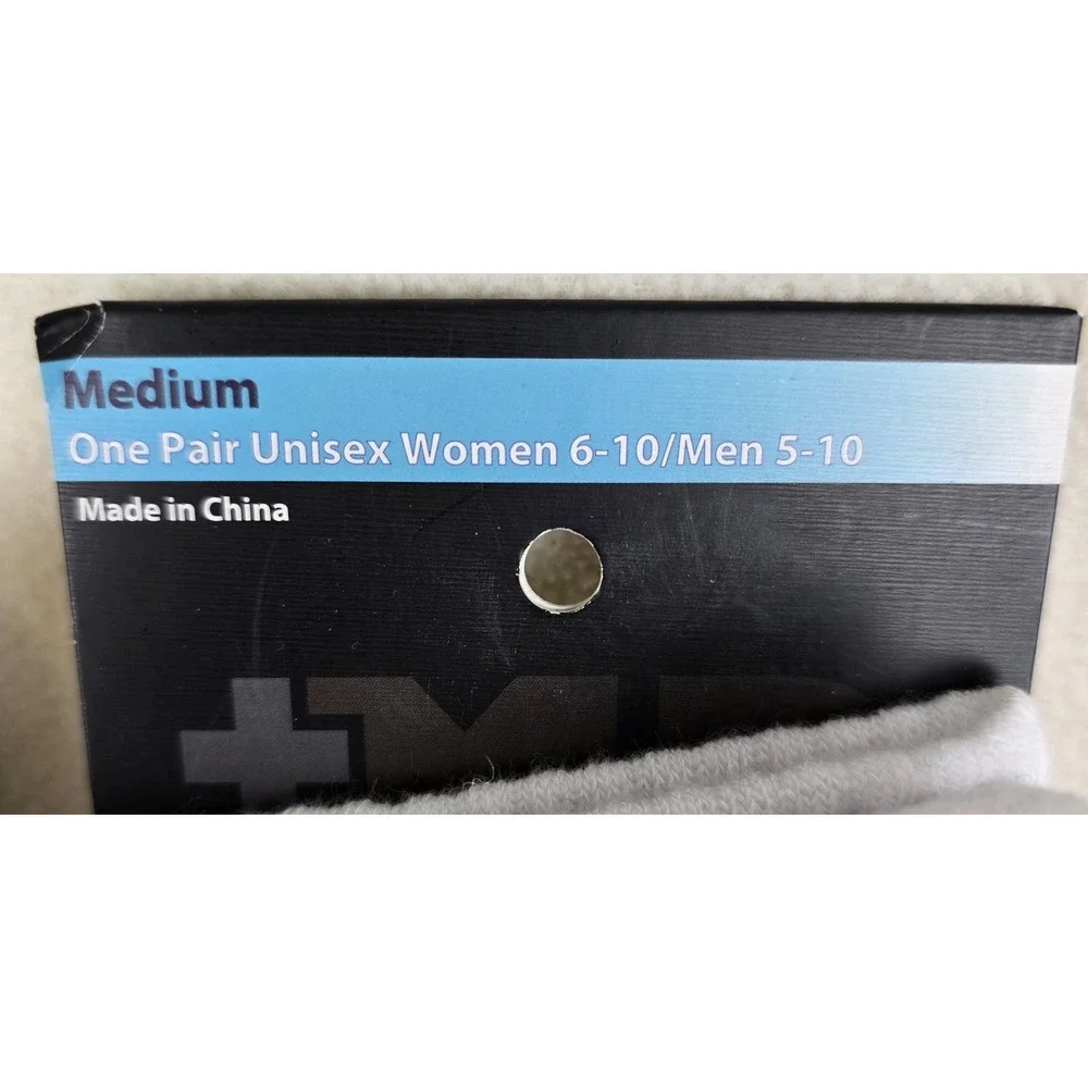 MD Compression Socks White Medium‎ Ribbed Cushion Over the Calf 2 Pair Swelling